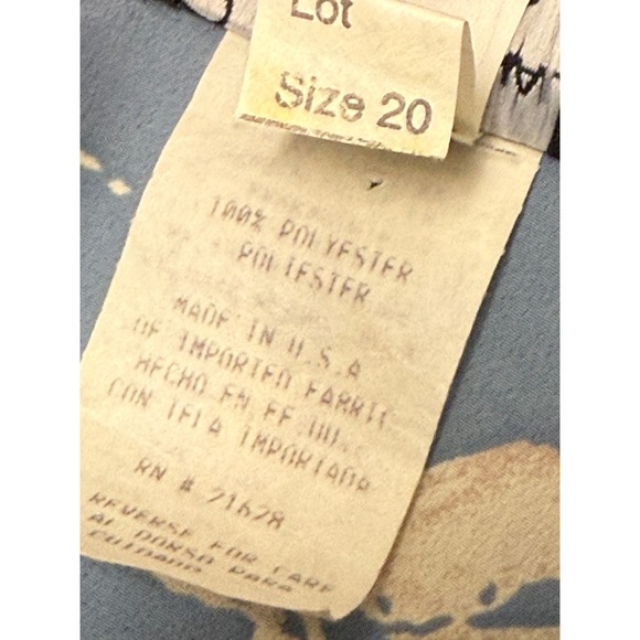 Vintage Breli Originals Blue Floral Pleated Midi Shirt Dress Belted Size 20 USA - Picture 4 of 12